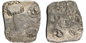 Ancient India
Punch-Marked Coins
Karshapana
Punch Marked Silver Karshapana Coin of Vatsa Janapada.
Punch Marked Coin, Vatsa Janapada (500-410 BC),...