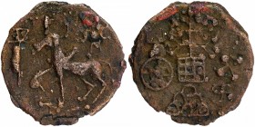 Ancient India
Kaushambi Region (BC 200)
Copper Unit 
Cast Copper Coin of Kaushambi Region of Lanky Bull type.
Kausambi/Vatsa Region (200 BC), Cast...