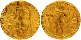 Ancient India
Kushan Dynasty
Gold Dinara 
Gold Dinar Coin of Kanishka I of Kushan Dynasty of Sun God type.
Kushan Dynasty, Kanishka I (127-140 AD)...