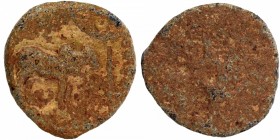 Ancient India
Pallava Dynasty (200-800 AD)
Lead Unit
Lead Coin of Pallavas of Kanchi.
Pallavas of Kanchi (4th Century AD), Lead Unit, Obv: a stand...