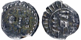Ancient India
Eastern Chalukyas of Vengi (600-700AD)
Copper Unit 
Copper Base alloy Coin of Chalukyas of Vengi.
Eastern Chalukyas of Vengi, Vishnu...