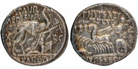Ancient (World)
Roman Empire
Denarius
Silver Denarius Coin of M. Aemilius Scaurus & P. Plautius Hypsaeus of Roman Republic.
Roman Republic, M. Aem...