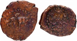 Hindu Medieval of India
Rashtrakutas (700-800 AD)
Copper Unit 
Copper Coin of Rashtrakutas.
Rashtrakutas (7-9 Century AD), Copper Unit, Obv: Boar ...