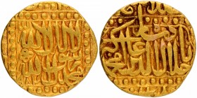 Mughal Coins
03. Akbar, Jalal-Ud-Din Muhammad (1556-1605)
Mohur 1
Very Rare Gold Mohur Coin of Akbar of Patna Mint.
Akbar, Patna Mint, Gold Mohur,...