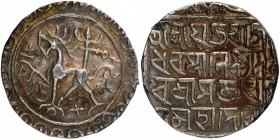 Independent Kingdom
Tripura
Silver Tanka 
Silver Tanka Coin of Rajadhara Manikya I of Tripura Kingdom.
Tripura, Rajadhara Manikya I (1586-1599), C...