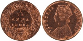 British India
Annas 1/12 
Anna 1/12
Copper One Twelfth Anna Coin of Victoria Empress of Calcutta Mint of 1897.
1897, Victoria Empress, Copper 1/12...