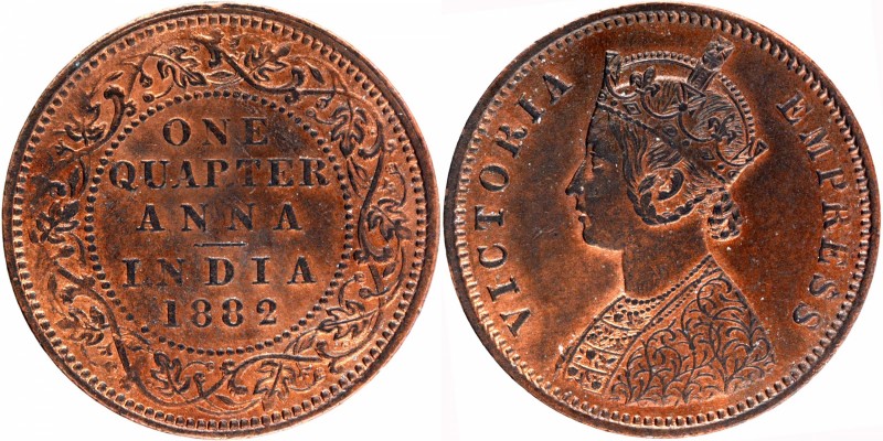 British India
Anna 1/4 
Anna 1/4
Copper One Quarter Anna Coin of Victoria Emp...