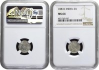 British India
Annas 2 (Silver)
Annas 02 
Silver Two Annas Coin of Victoria Empress of Calcutta Mint of 1881.
1881, Victoria Empress, Silver 2 Anna...