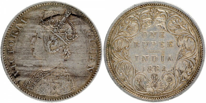 British India
Rupee 1
Rupee 01
Silver One Rupee Coin of Victoria Queen of Bom...