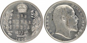 British India
Rupee 1
Rupee 01
Silver One Rupee Coin of King Edward VII of Bombay Mint of 1906.
1906, King Edward VII, Silver Rupee, Bombay Mint, ...