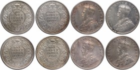British India
Rupee 1
Lot of 04 Coins
Silver One Rupee Coin of King George V of Calcutta and Bombay Mint of 1917, 1918, 1919 and 1920.
King George...