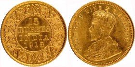 British India
Rupees 15 
Rupees 15 
Gold Fifteen Rupees Coin of King George V of Bombay Mint of 1918.
1918, King George V, Gold 15 Rupees, Bombay ...