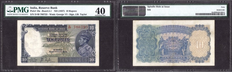 British INDIA Notes
K.G.VI
Rupees 10
Ten Rupees Bank Note of King George V Si...