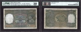 British INDIA Notes
K.G.VI
Rupees 100
One Hundred Rupees Bank Note of King George VI Signed by J.B. Taylor of 1938.
British India, 1938, King Geor...