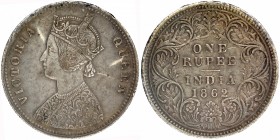 Coins
British India
Rupee 01
Error Silver One Rupee Coin of Victoria Queen of Calcutta Mint of 1862.
1862, Victoria Queen, Silver Rupee, Calcutta ...