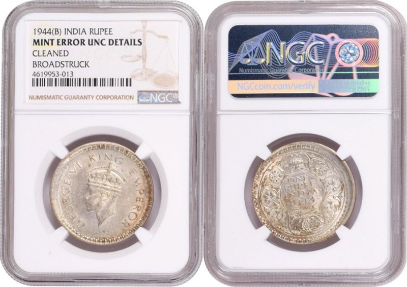 Coins
British India
Rupee 01
Error Silver One Rupee Coin of King George VI of...