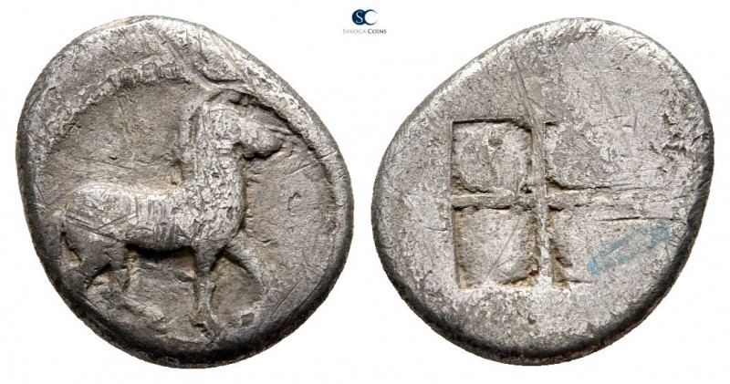 Kings of Macedon. Aigai. Alexander I 495-450 BC. 
Tetrobol AR

15 mm., 1,97 g...