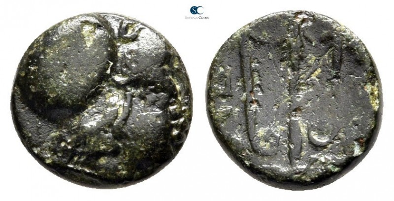 Macedon. Potidaea 400-356 BC. 
Bronze Æ

11 mm., 1,31 g.



very fine