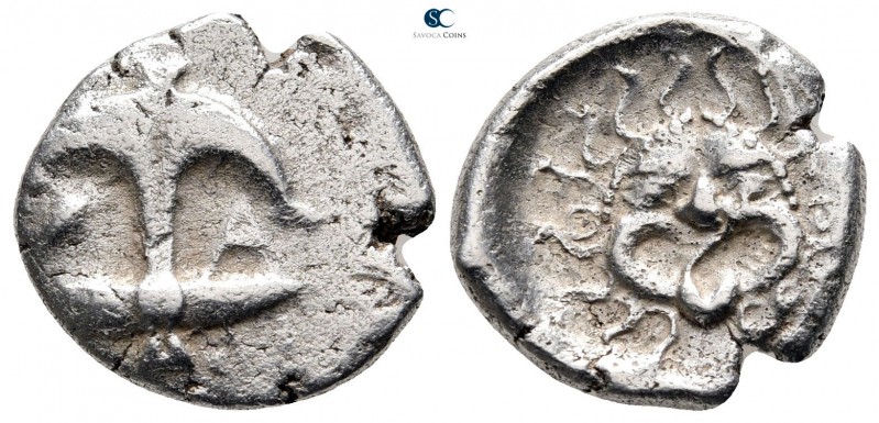 Thrace. Apollonia Pontica 480-450 BC. 
Drachm AR

18 mm., 3,2 g.



very ...