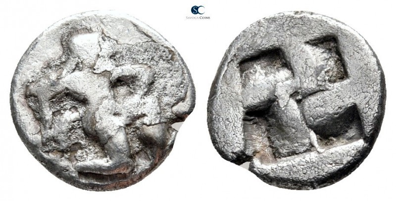 Islands off Thrace. Thasos 500-463 BC. 
Diobol AR

12 mm., 0,98 g.



ver...