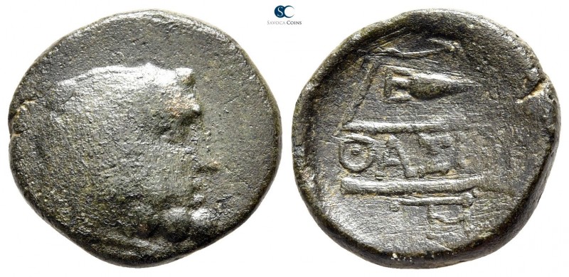 Islands off Thrace. Thasos 280-250 BC. 
Bronze Æ

18 mm., 3,97 g.



near...