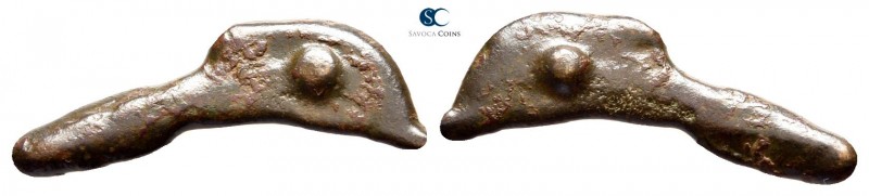 Scythia. Olbia 525-350 BC. 
Cast dolphin Æ

23 mm., 1,04 g.



very fine