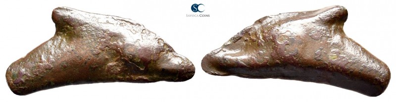 Scythia. Olbia 525-350 BC. 
Cast dolphin Æ

22 mm., 1,83 g.



very fine