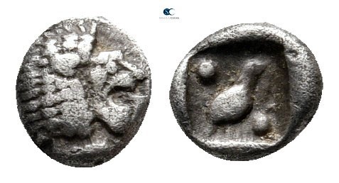 Ionia. Miletos 550-450 BC. 
Hemiobol AR

5 mm., 0,3 g.



very fine