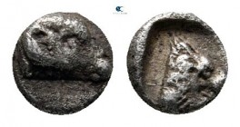 Caria. Uncertain mint circa 400-340 BC. Tetartemorion AR
