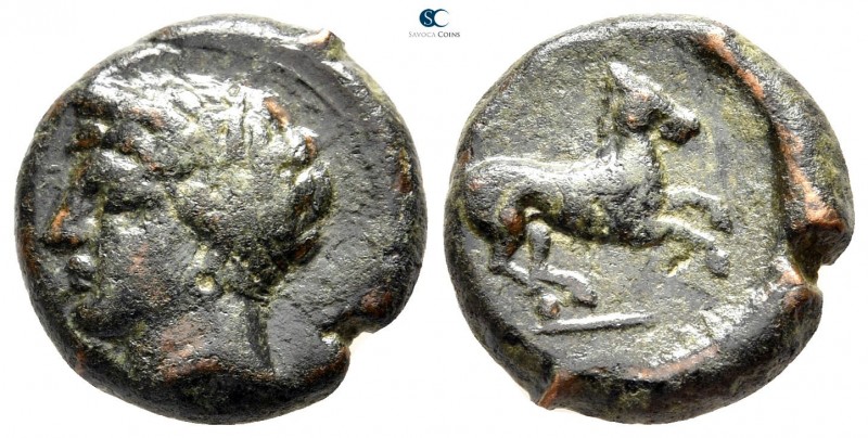 Zeugitania. Carthage 370-340 BC. 
Bronze Æ

17 mm., 4,37 g.



very fine