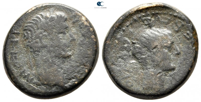 Macedon. Thessalonica. Tiberius and Livia AD 14-37. 
Bronze Æ

23 mm., 9,05 g...