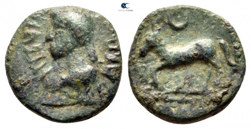 Macedon. Thessalonica. Agrippina Junior, Augusta AD 50-59. 
Bronze Æ

15 mm.,...