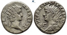 Egypt. Alexandria. Nero, with Divus Augustus AD 54-68. Dated RY 13=AD 66/67. Billon-Tetradrachm