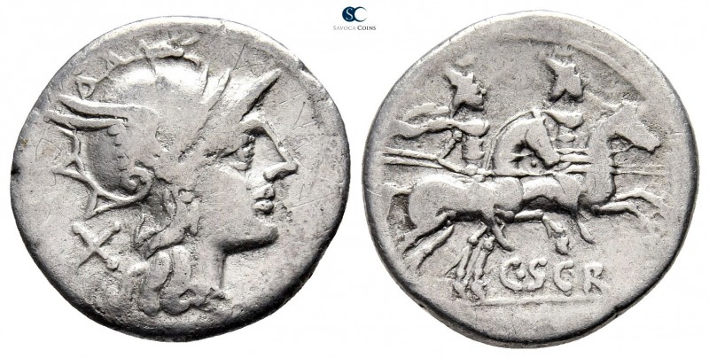 C. Scribonius 154 BC. Rome
Denarius AR

19 mm., 3,2 g.



nearly very fin...