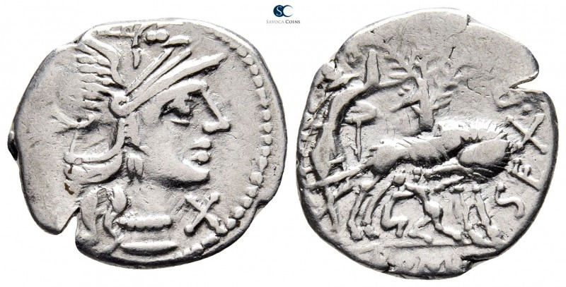Sex. Pompeius Fostlus. 137 BC. Rome
Denarius AR

21 mm., 3,86 g.



very ...