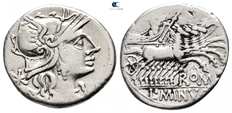 L. Minucius 133 BC. Rome
Denarius AR

20 mm., 3,77 g.



very fine, graff...