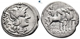 Marcus Vargunteius  130 BC. Rome. Denarius AR