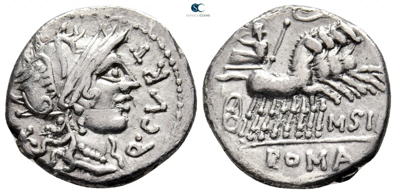 Q. Curtius and M. Silanus 116-115 BC. Rome
Denarius AR

20 mm., 3,78 g.


...