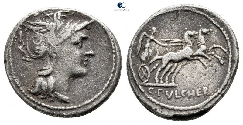C. Claudius Pulcher 110-109 BC. Rome
Denarius AR

19 mm., 3,17 g.



very...