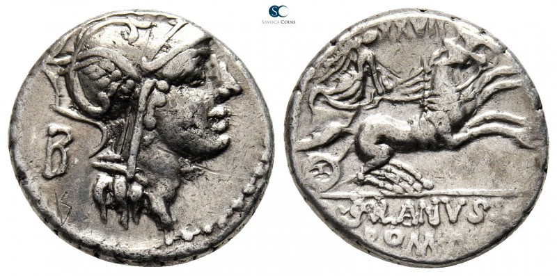D. Silanus L. F. 91 BC. Rome
Denarius AR

18 mm., 3,77 g.



very fine
