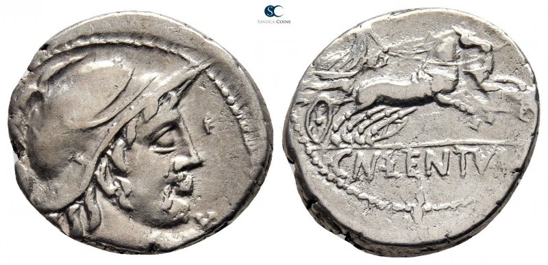 Cn. Lentulus Clodianus 88 BC. Rome
Denarius AR

18 mm., 3,73 g.



very f...