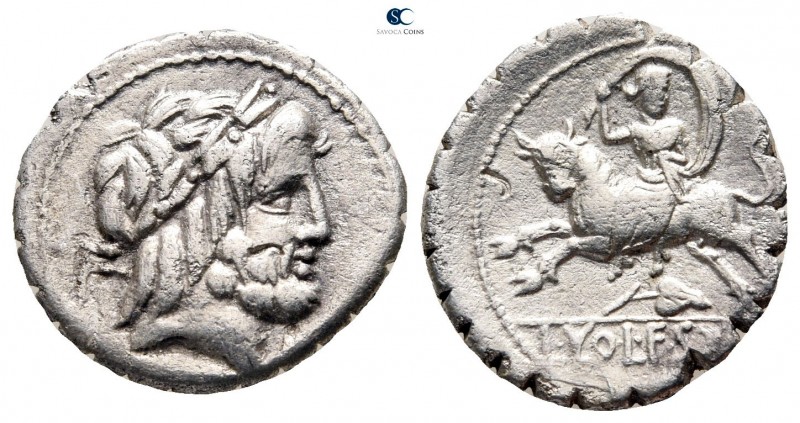 L. Volteius L.f Strabo 81 BC. Rome
Serrate Denarius AR

20 mm., 3,71 g.


...
