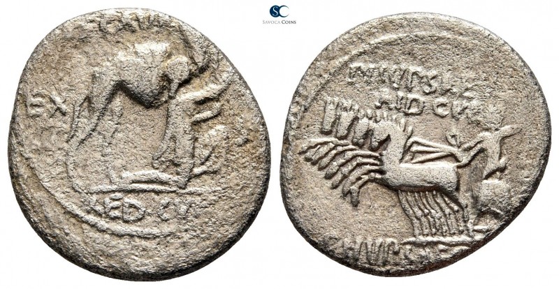 M. Aemilius Scaurus and P. Plautius Hypsaeus 58 BC. Rome
Denarius AR

19 mm.,...
