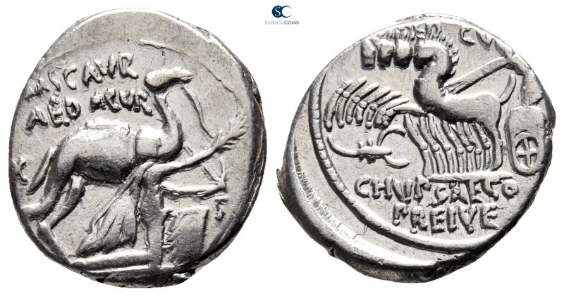 M. Aemilius Scaurus and P. Plautius Hypsaeus 58 BC. Rome
Denarius AR

18 mm.,...