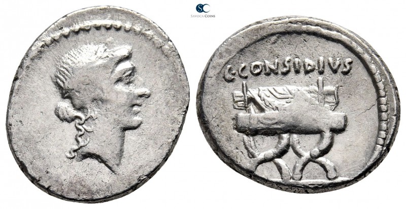C. Considius Paetus 46 BC. Rome
Denarius AR

19 mm., 3,73 g.



very fine