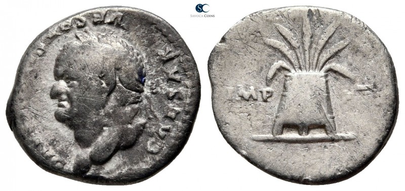 Vespasian AD 69-79. Rome
Denarius AR

18 mm., 2,69 g.



very fine