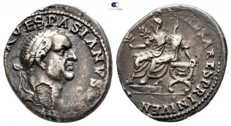 Vespasian AD 69-79. Rome
Denarius AR

19 mm., 2,94 g.



very fine