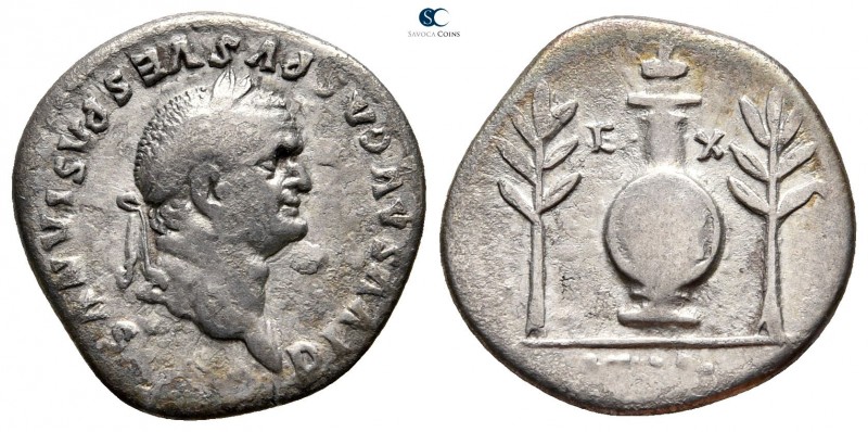 Vespasian AD 69-79. Rome
Denarius AR

18 mm., 3,03 g.



very fine