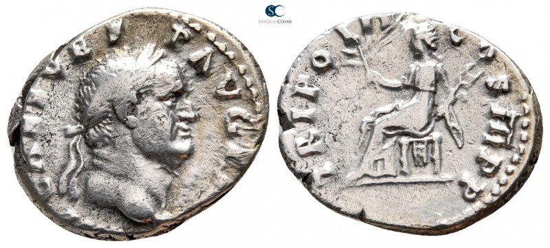 Vespasian AD 69-79. Rome
Denarius AR

20 mm., 3,38 g.



very fine