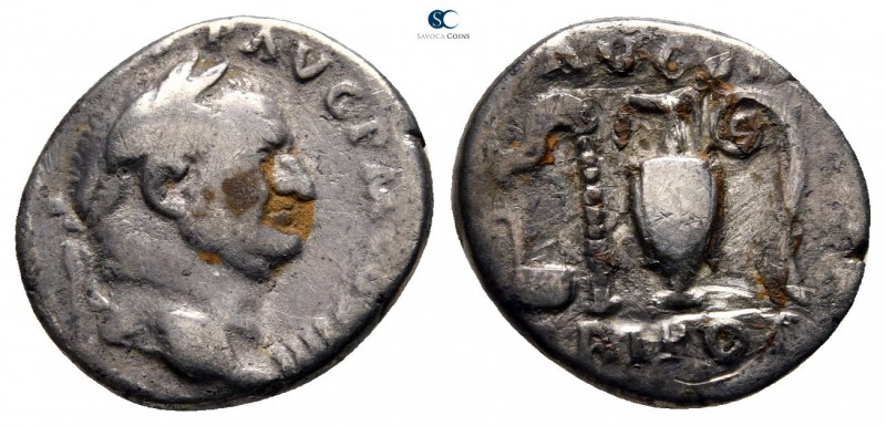 Vespasian AD 69-79. Rome
Denarius AR

17 mm., 2,68 g.



very fine